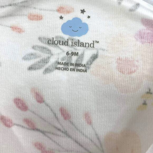 CLOUD ISLAND White Cotton Floral Long Sleeve Snap Closure Bodysuit - Picture 3 of 9